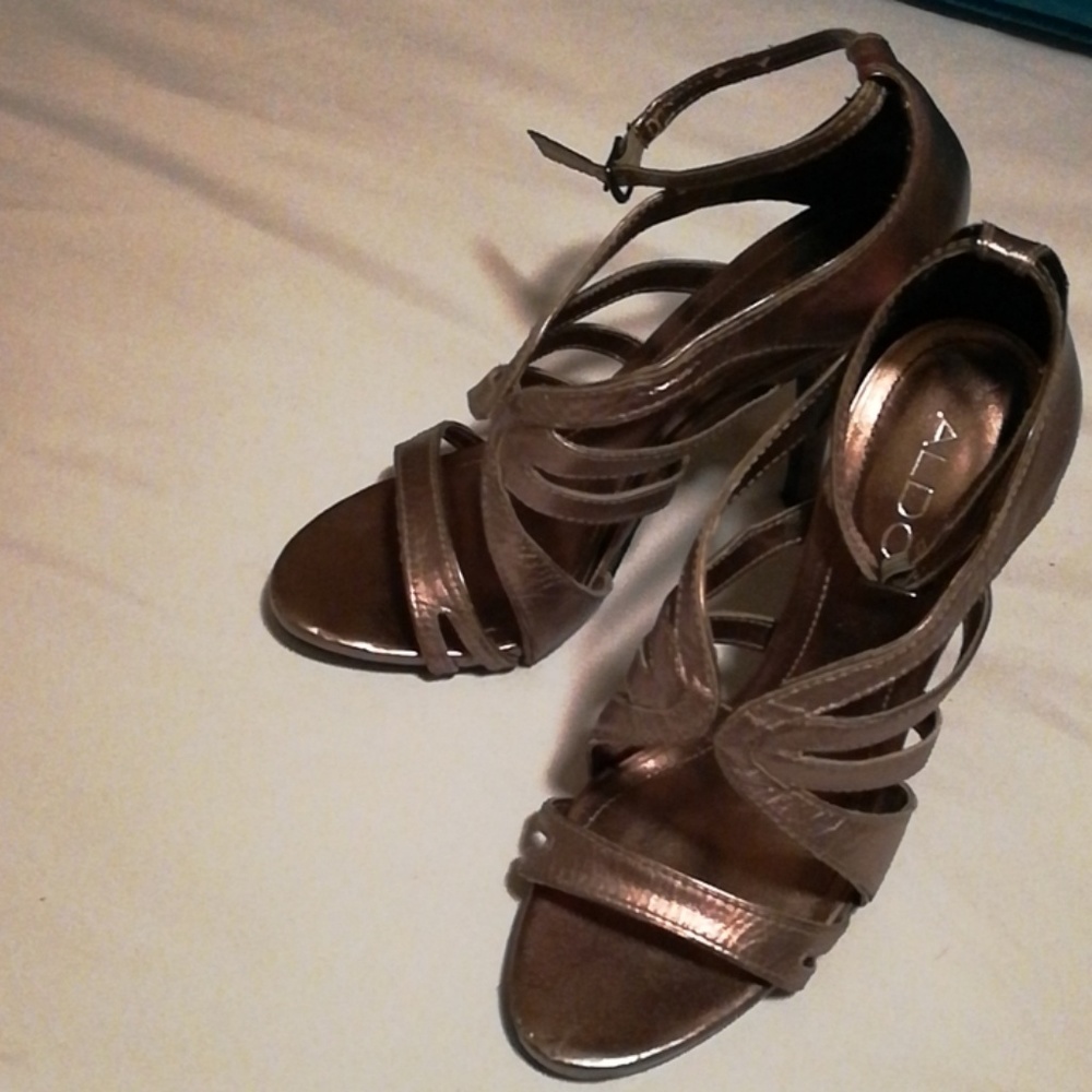 Aldo ankle strap stiletto heels.
